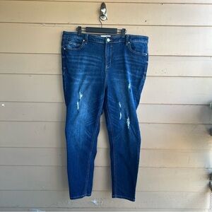 Eloquii Denim Distressed High Rise Skinny Jeans - Size 20